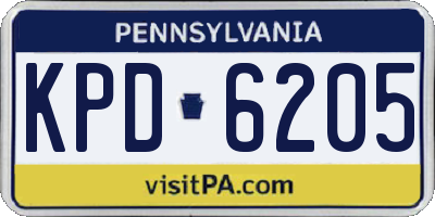 PA license plate KPD6205