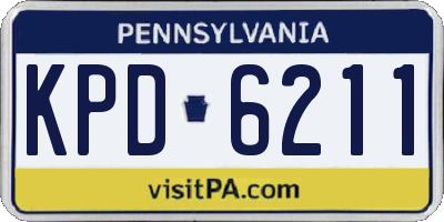 PA license plate KPD6211
