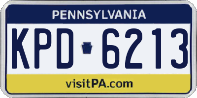 PA license plate KPD6213