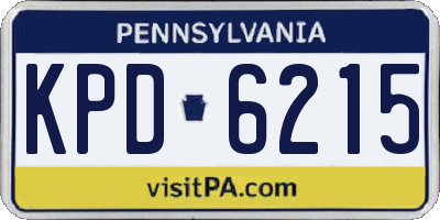 PA license plate KPD6215