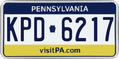 PA license plate KPD6217
