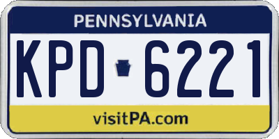 PA license plate KPD6221