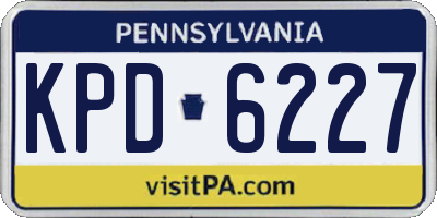 PA license plate KPD6227