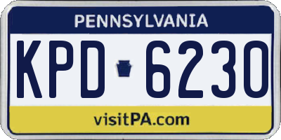 PA license plate KPD6230