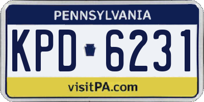 PA license plate KPD6231