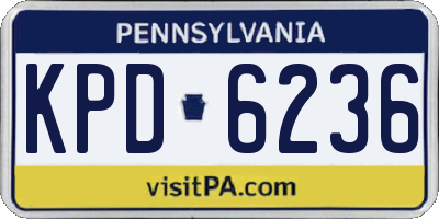 PA license plate KPD6236