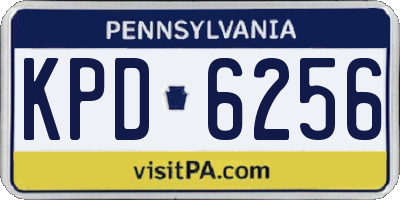 PA license plate KPD6256