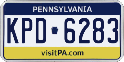 PA license plate KPD6283