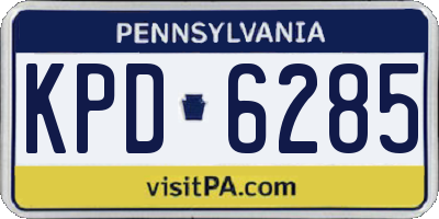 PA license plate KPD6285
