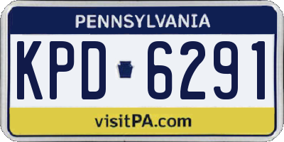 PA license plate KPD6291