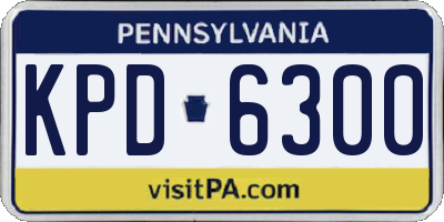 PA license plate KPD6300