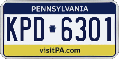 PA license plate KPD6301