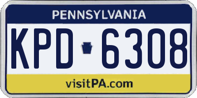 PA license plate KPD6308