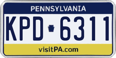 PA license plate KPD6311