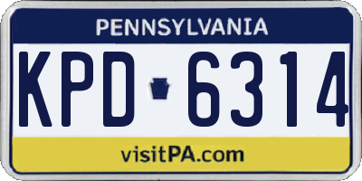 PA license plate KPD6314