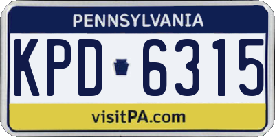 PA license plate KPD6315