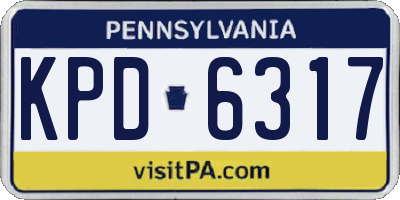 PA license plate KPD6317