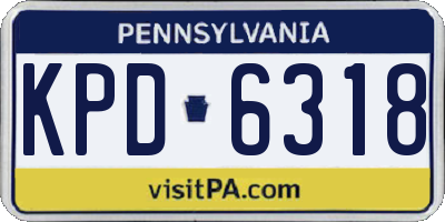 PA license plate KPD6318