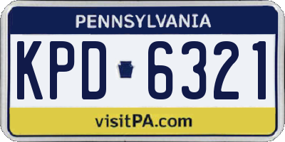 PA license plate KPD6321