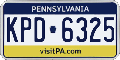 PA license plate KPD6325