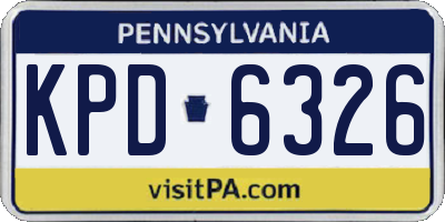 PA license plate KPD6326