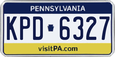 PA license plate KPD6327