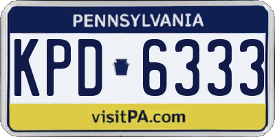 PA license plate KPD6333