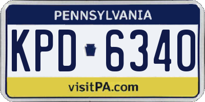 PA license plate KPD6340