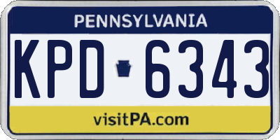 PA license plate KPD6343
