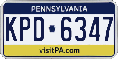PA license plate KPD6347