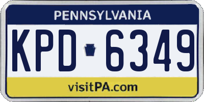 PA license plate KPD6349