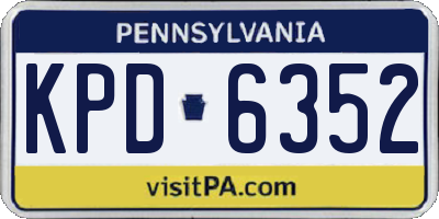 PA license plate KPD6352