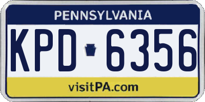 PA license plate KPD6356