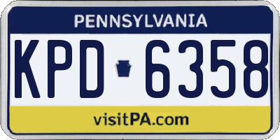 PA license plate KPD6358