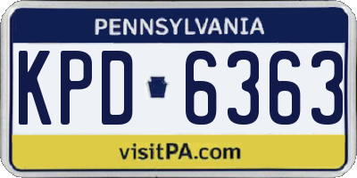PA license plate KPD6363