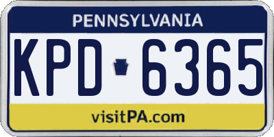 PA license plate KPD6365
