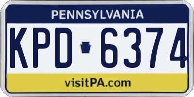 PA license plate KPD6374