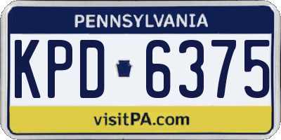 PA license plate KPD6375