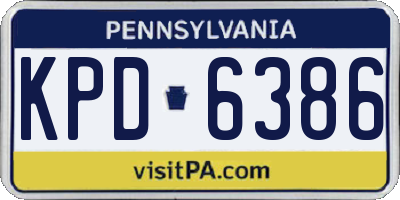 PA license plate KPD6386