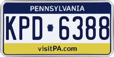 PA license plate KPD6388