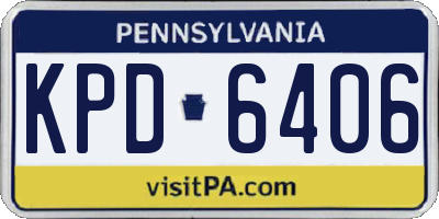 PA license plate KPD6406