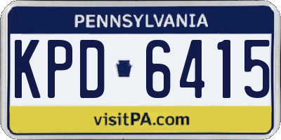 PA license plate KPD6415