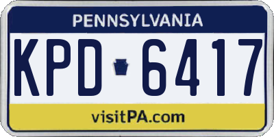 PA license plate KPD6417