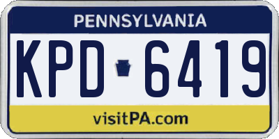 PA license plate KPD6419