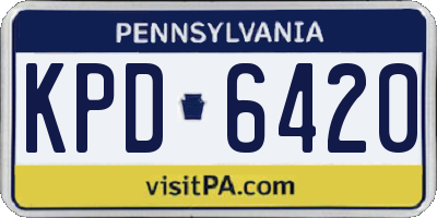 PA license plate KPD6420