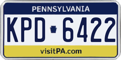 PA license plate KPD6422