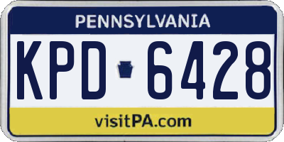 PA license plate KPD6428
