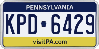 PA license plate KPD6429