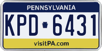PA license plate KPD6431