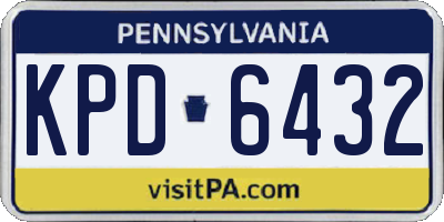 PA license plate KPD6432